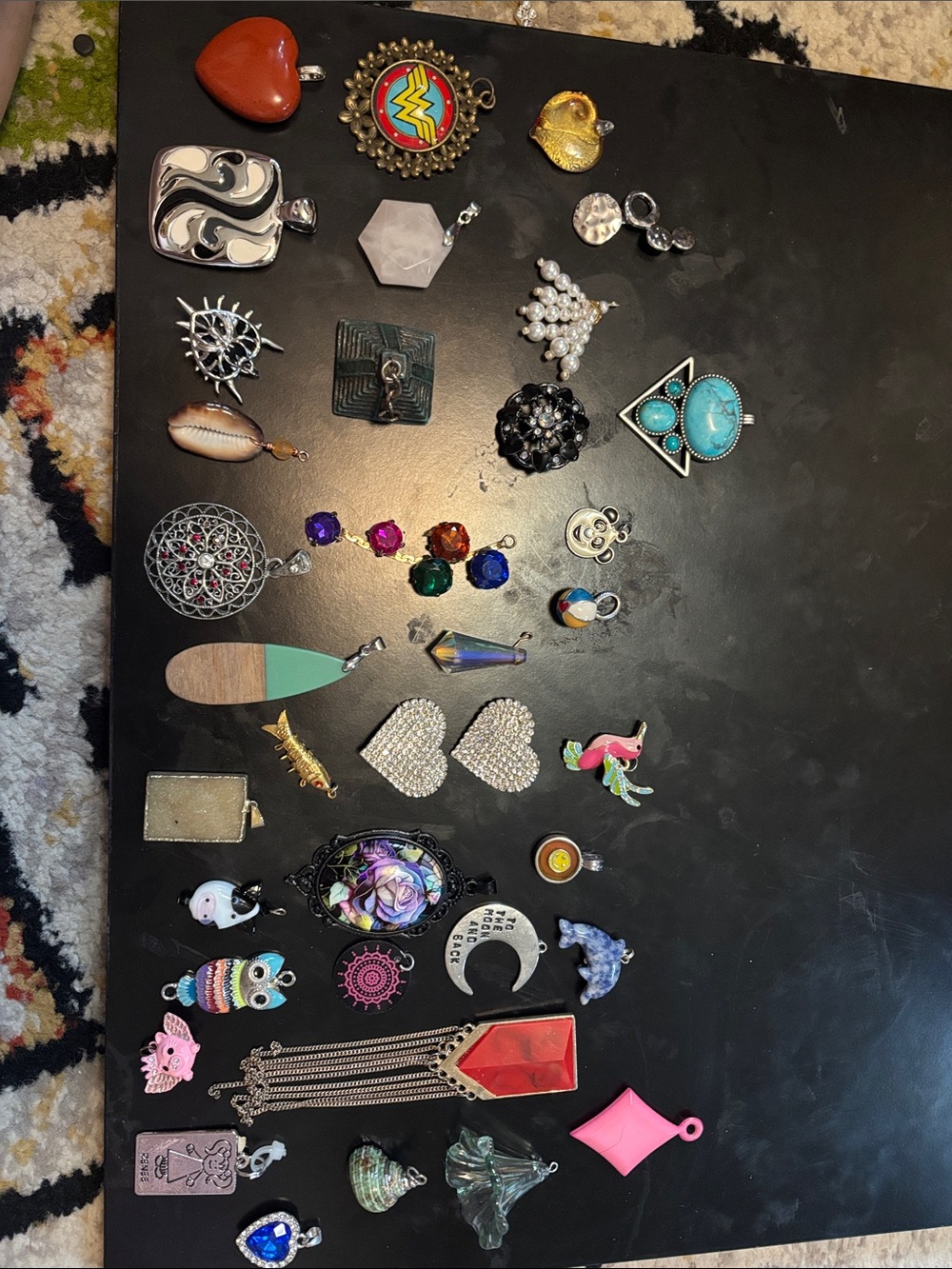 37ct Assorted Multi-Color Charm Pendant Lot